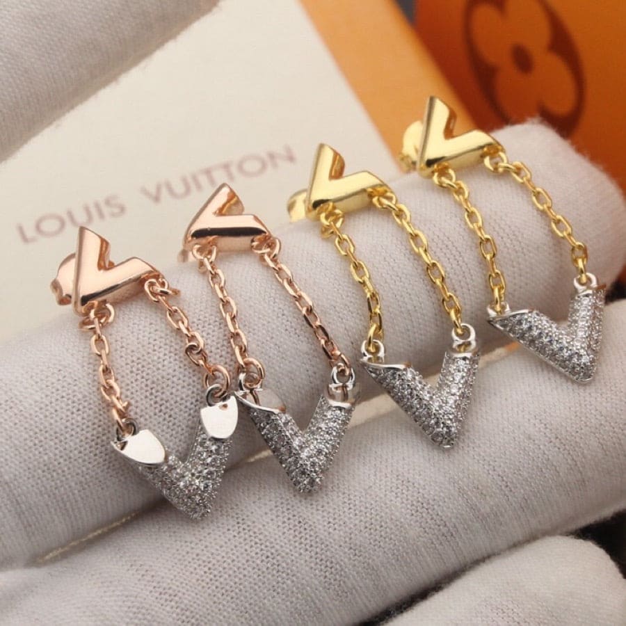 Louis Vuitton Volt Upside Down 18K Gold Earrings