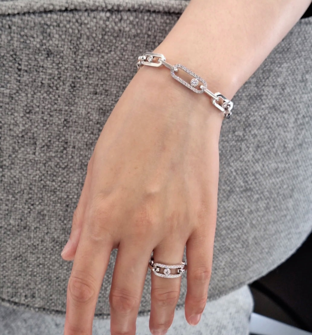 Messika Move Chain Link Silver Cubic Zirconia Bracelet