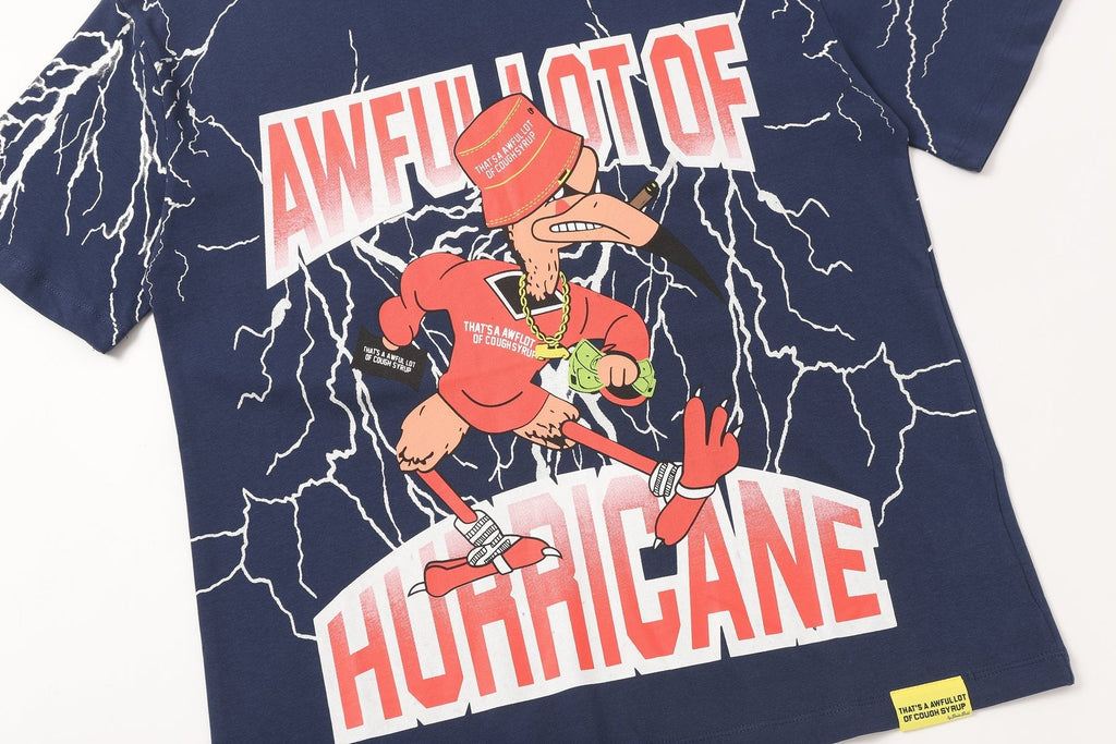 THAT'S A AWFUL LOT OF COUGH SYRUP Lightning Cartoon Graphic T-Shirt — detail