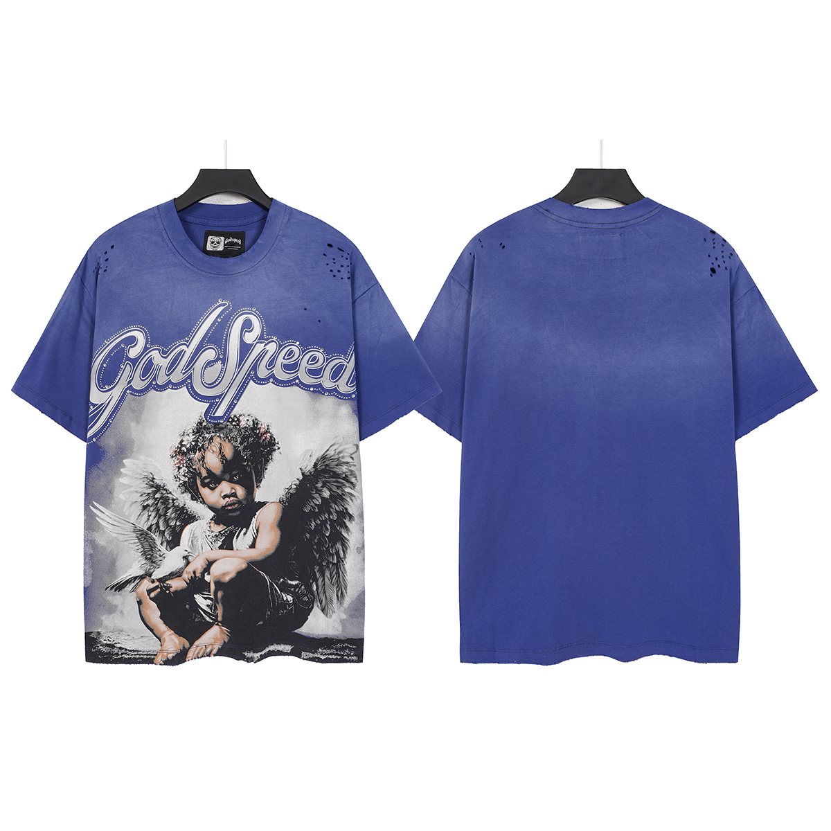 Godspeed Distressed Washed Graphic T-Shirt — front