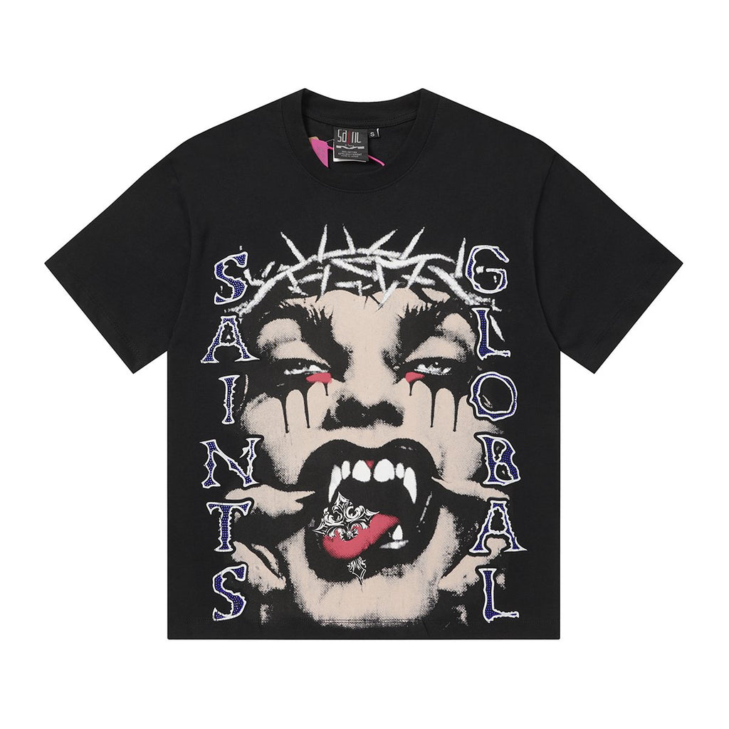 SAINT Rhinestone Graphic Short-Sleeve T-Shirt — hero