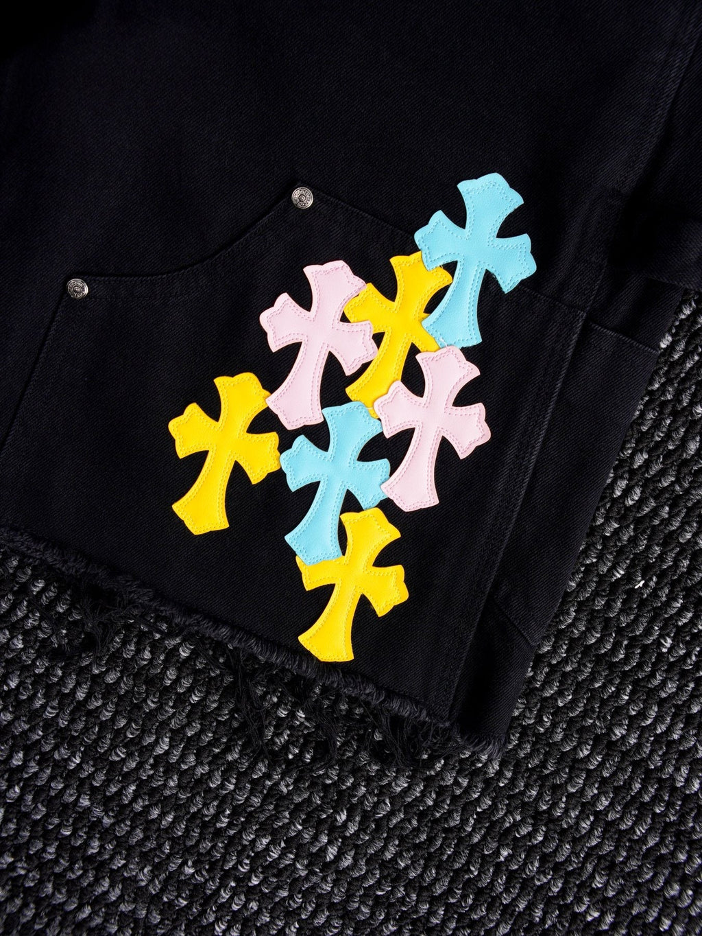 Chrome Hearts Cross Appliqué Black Shorts — detail