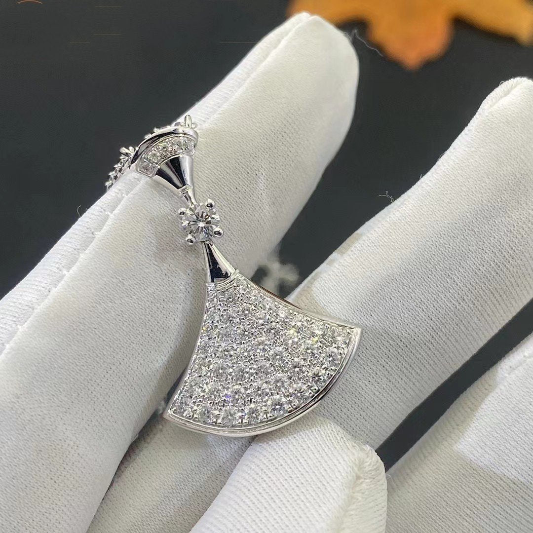 Bvlgari Dream Necklace Silver Full Cubic Zirconia