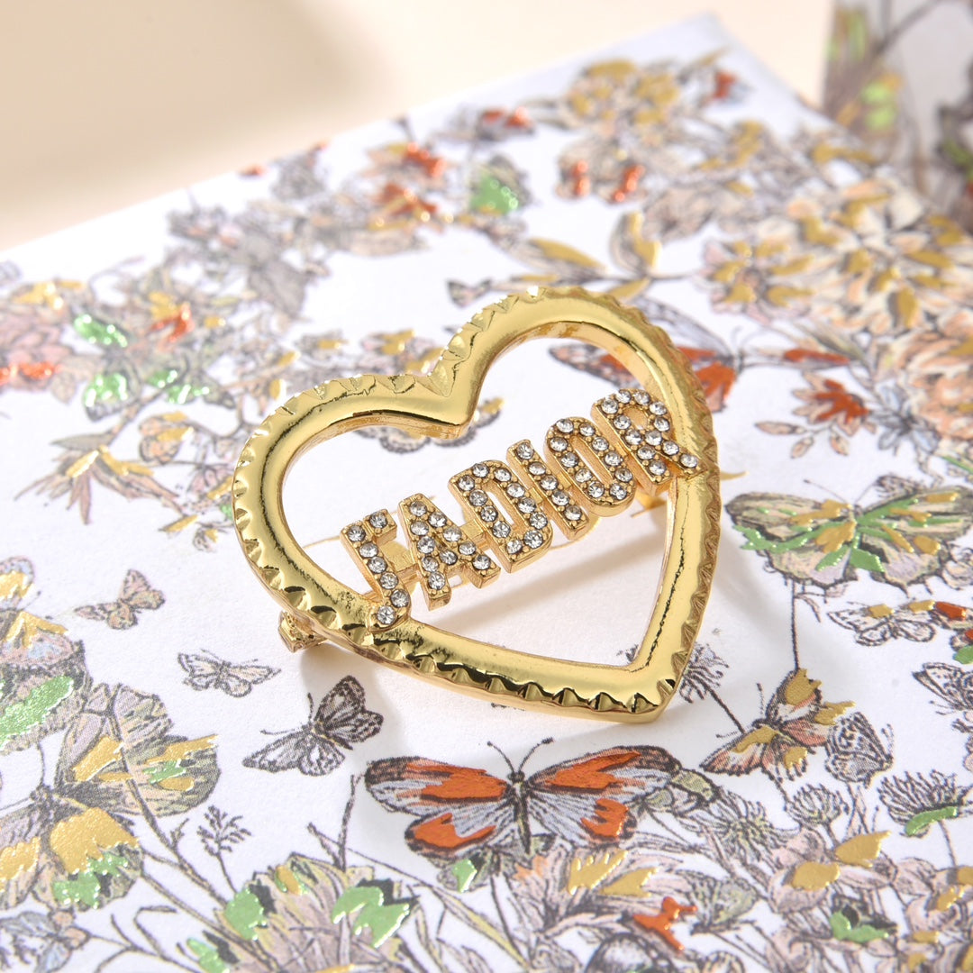 Dior J'adore Crystals 18K Gold Brooch
