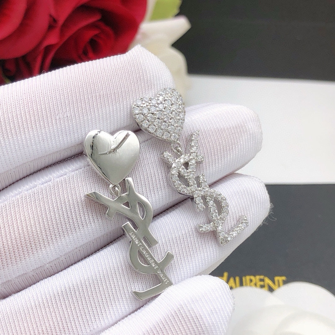 YSL Heart Diamonds 18K Gold Earrings