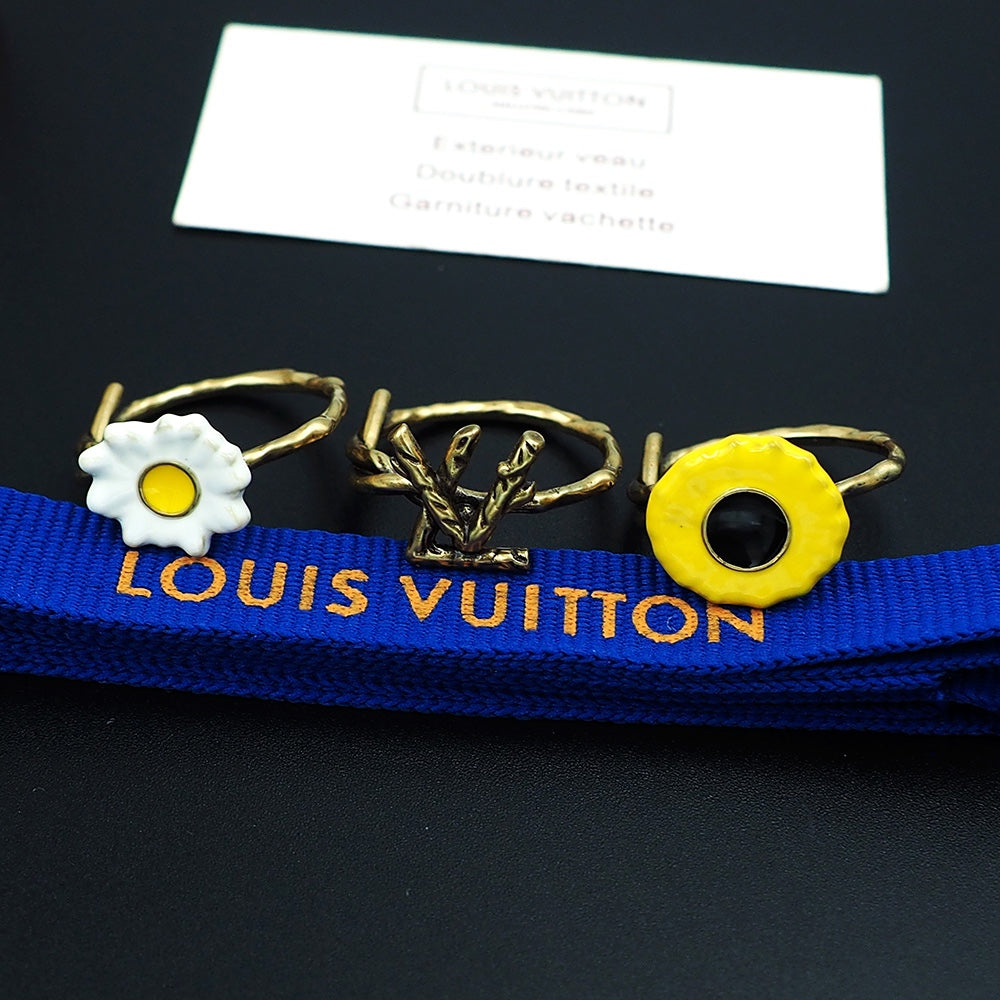 Louis Vuitton Gardening Set of Three 18K Gold Ring