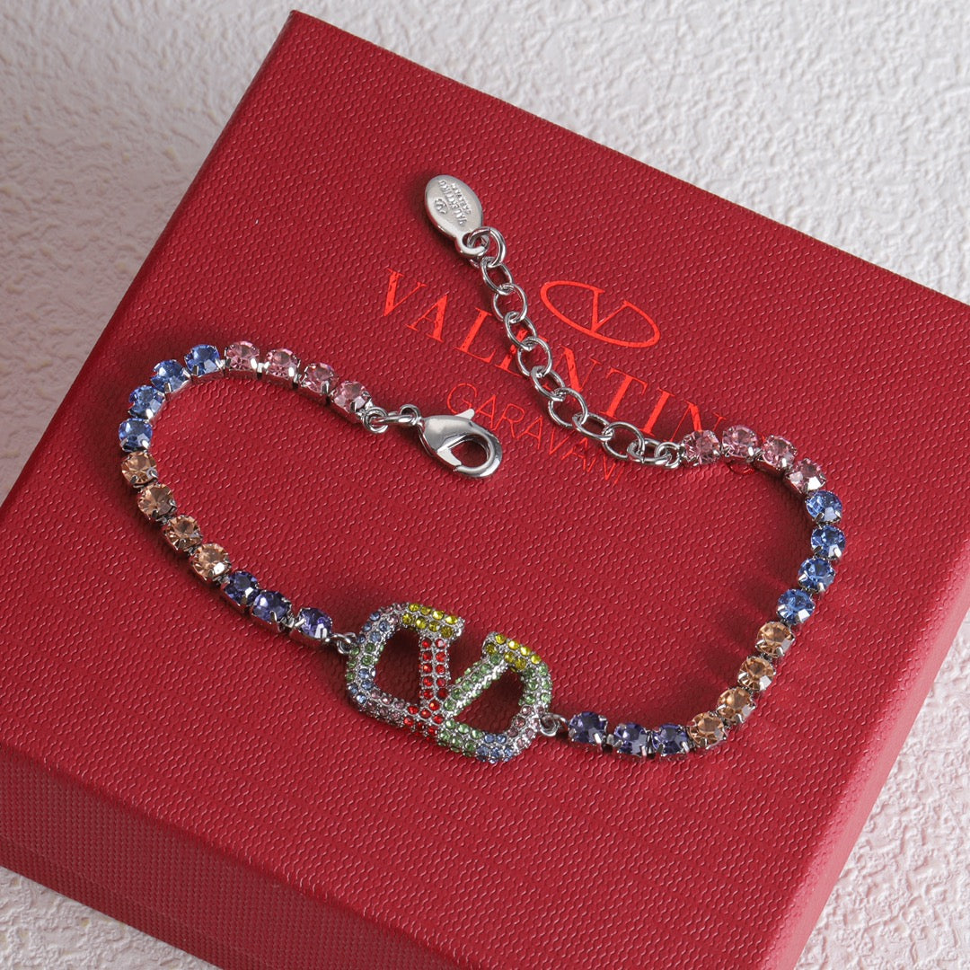 Valentino Multi-Color Crystals 18K Gold Bracelet