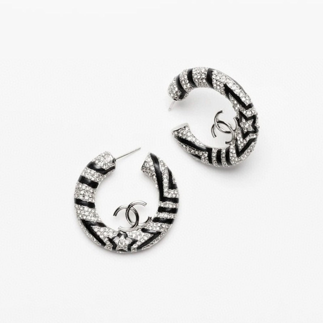 Chanel Black Diamonds 18K Gold Earrings