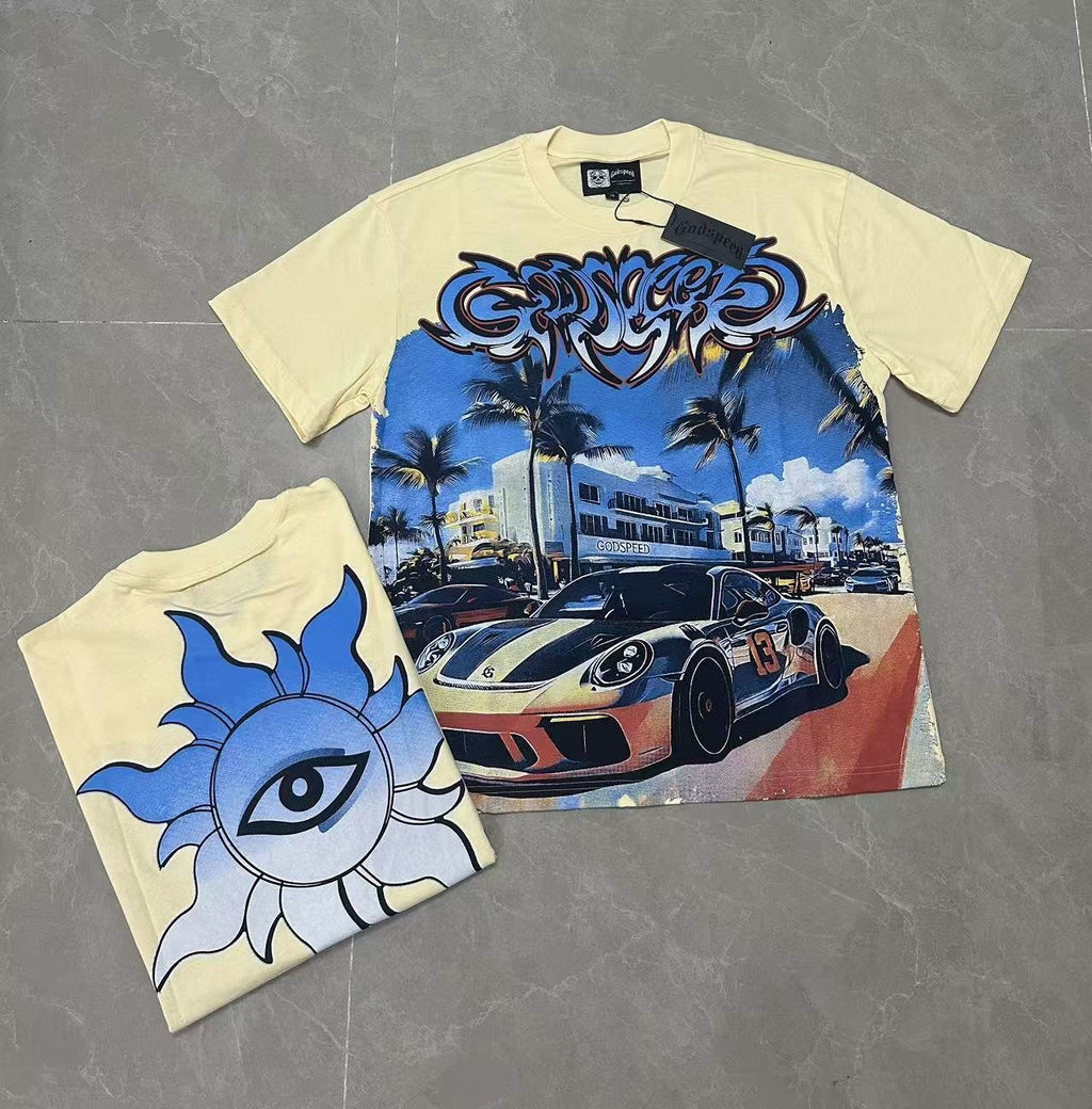 Godspeed Eye Sun Car Palm Graphic T-Shirt — context
